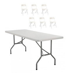 6 Ft. Rectangular Table and 6 Chairs