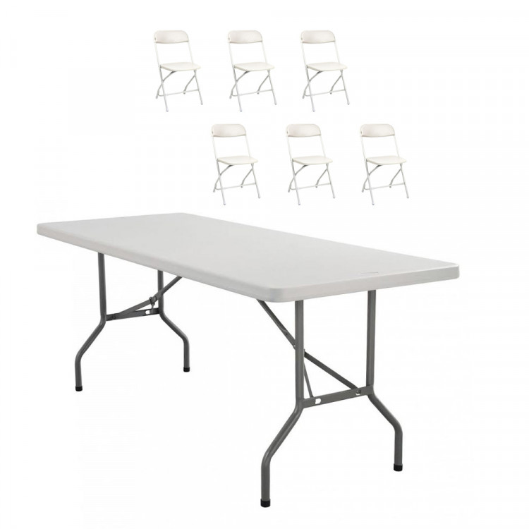 6 Ft. Rectangular Table and 6 Chairs